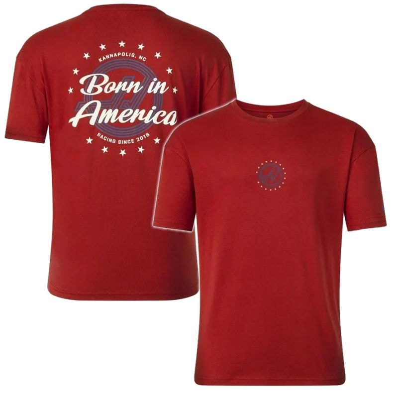 【予約商品 10月下旬頃入荷予定 単体でご注文下さい】2026 ハース F1 チーム USA ラウンド Tシャツ レッドダリア