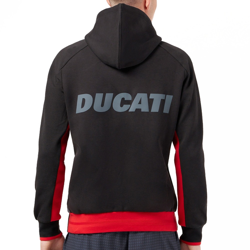 ドゥカティ DUCATI マクロン フルジップ フーディ ブラック レッド