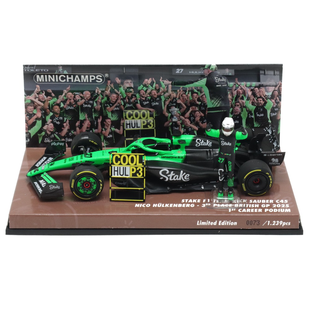 F1 TEAMニコヒュルケンベルグ選手の直筆サイン入り1:43 ミニチャンプス 1/43 ステーク F1 チーム キック ザウバー C45 2025年