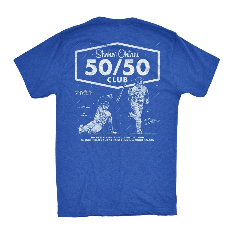 MLB 大谷50/50グッズ　Tシャツ Ｌサイズ 楽天市場】50/50 大谷翔平 Tシャツ ドジャース 公式 野球 MLB
