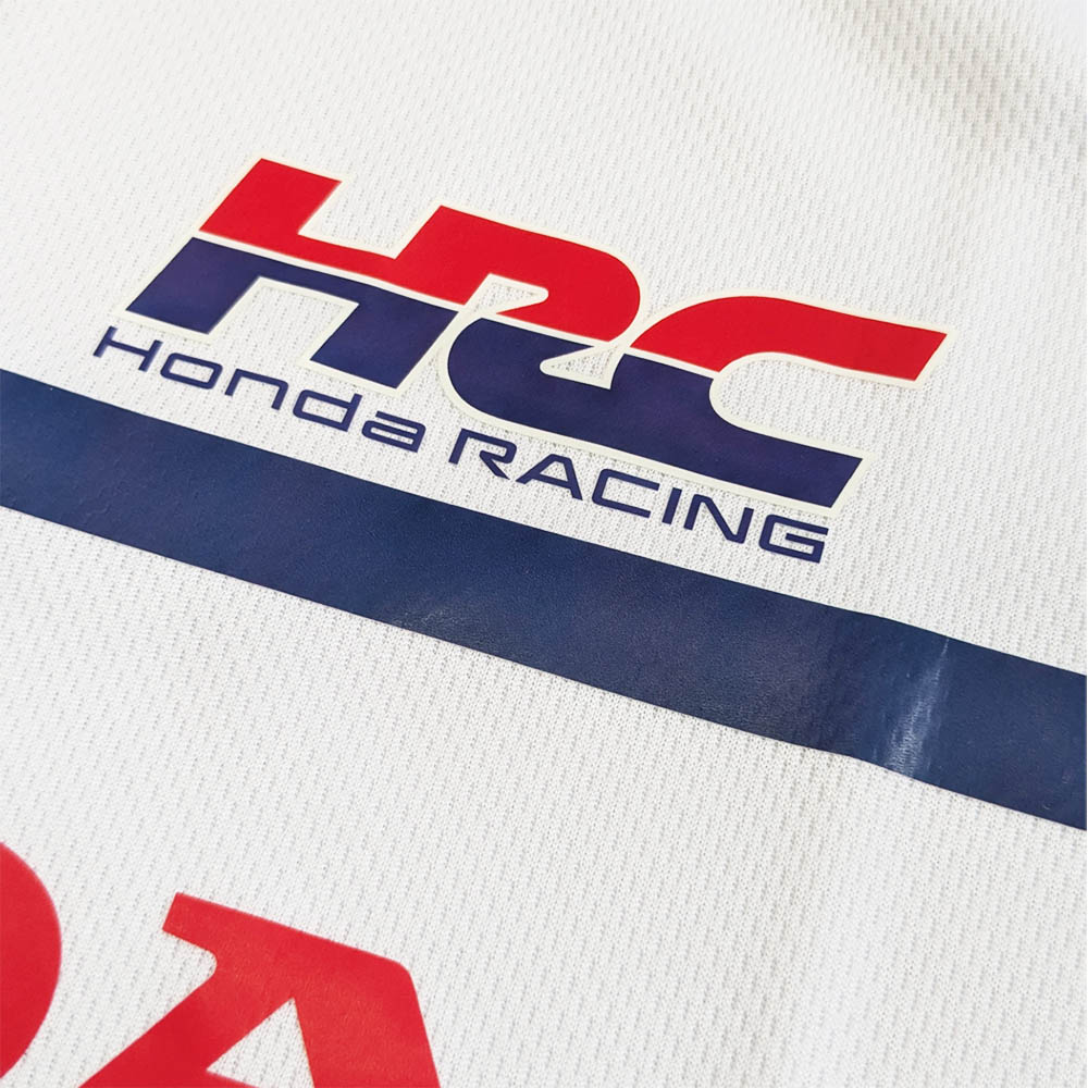 HRC HONDA グラフィック テクスチャー ホワイト ポロシャツ