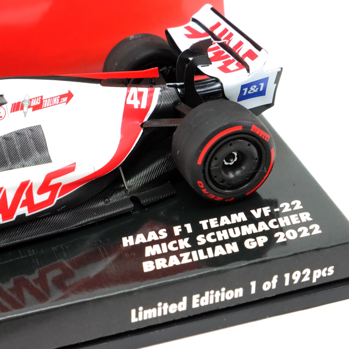 ミニチャンプス 1/43 ハース F1 チーム VF-22 2022年 ブラジルGP