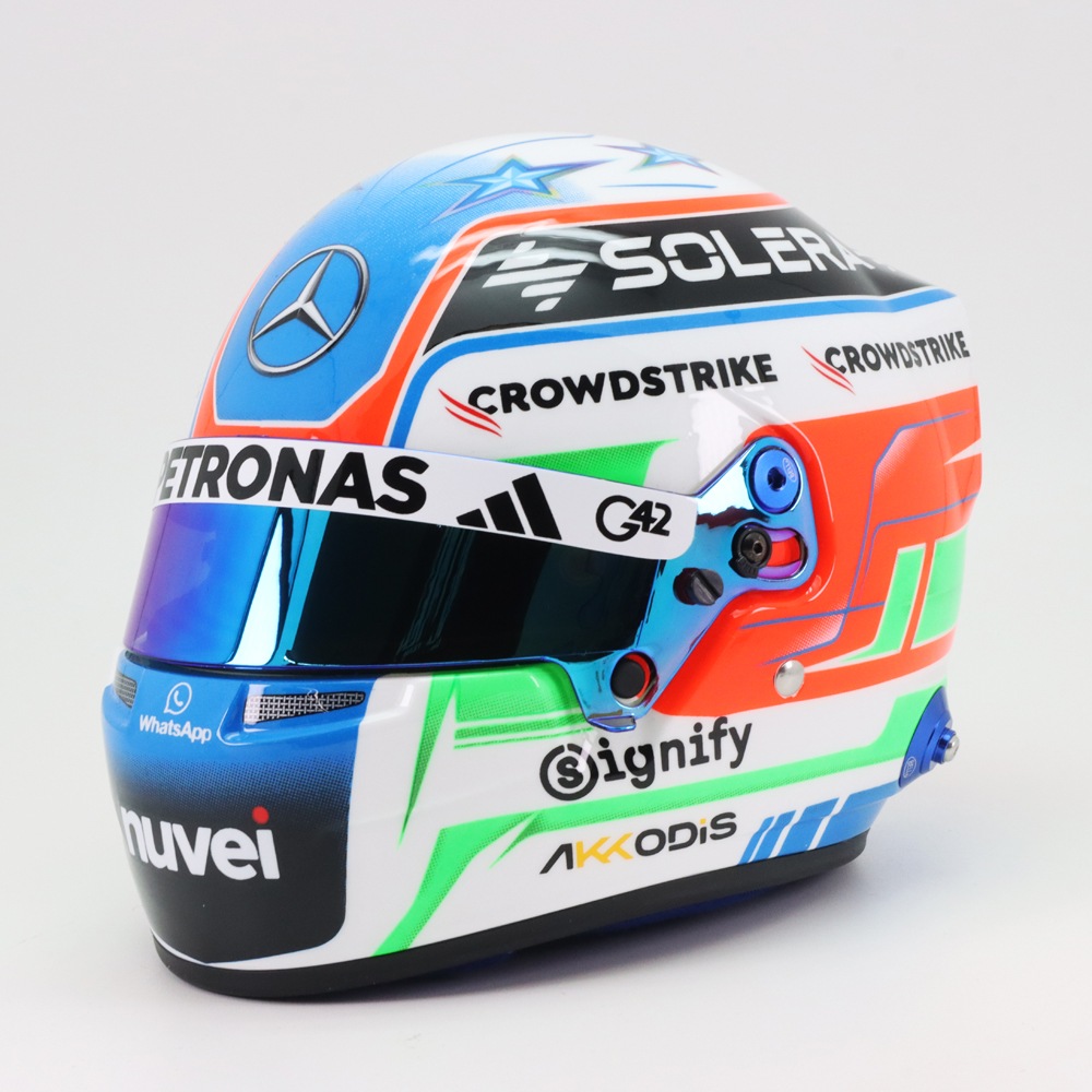 F1メルセデス 2025年チームカード キミ・アントネリ ミニヘルメット BELL 1/2スケール レプリカ ヘルメット メルセデス AMG F1 チーム キミ