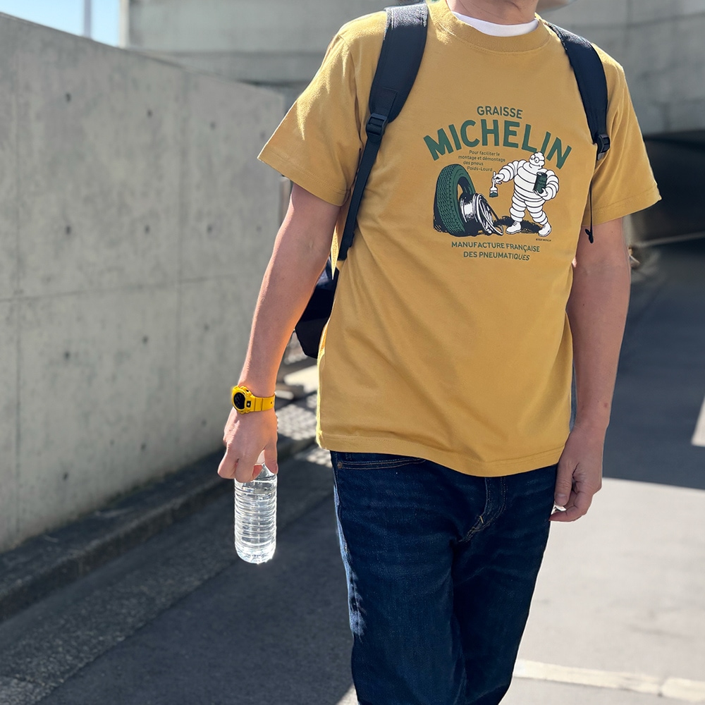 MICHELIN 20th ANNIVERSARY グッズ ミシュラン オフィシャル Garage Tシャツ ヘイジーイエロー