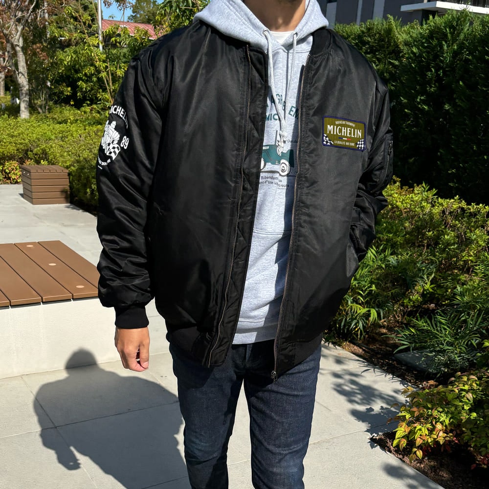 MICHELIN ミシュラン ジャケット メンズM ミシュラン MICHELIN フライト ジャケット ブラック 黒