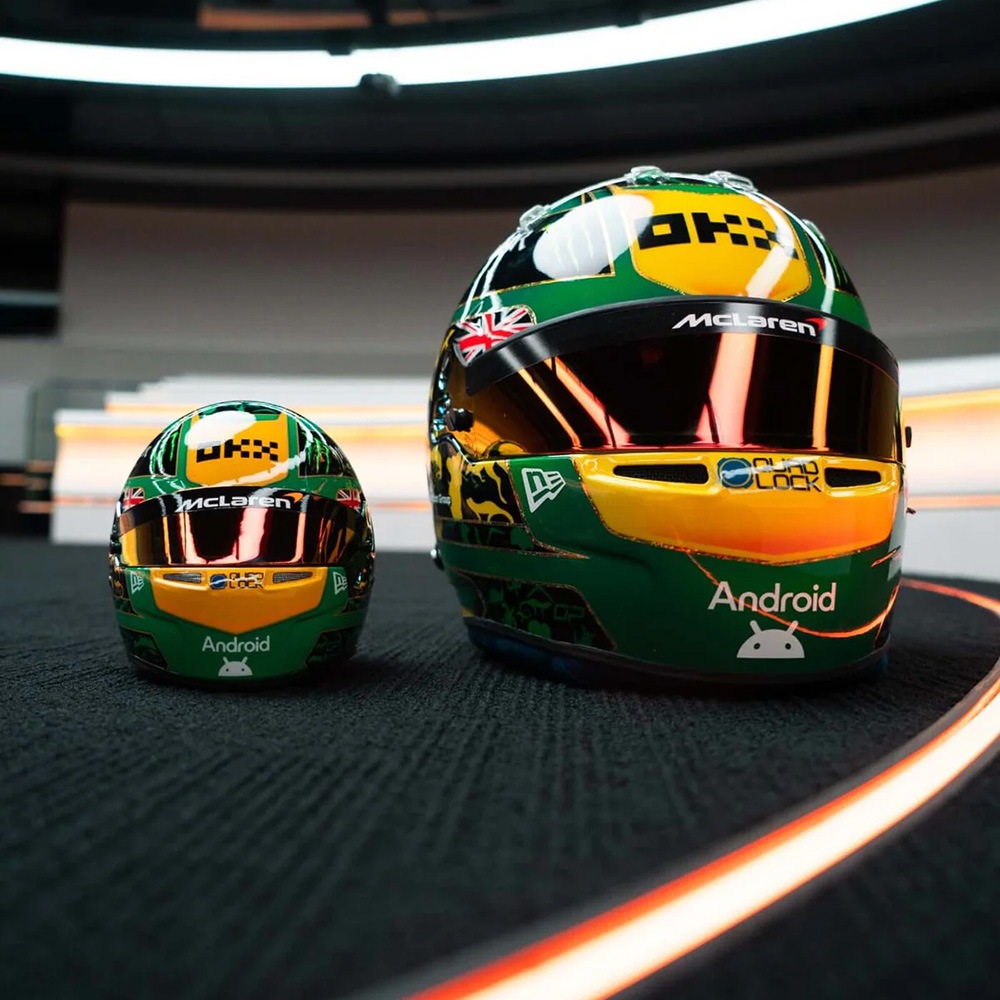 1/2 ヘルメット マクラーレンF1 O.ピアストリ 2024年 モナコGP 1/2 ヘルメット マクラーレンF1 O.ピアストリ 2024年 モナコGP