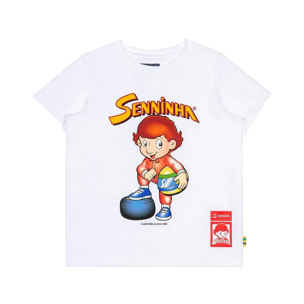 アイルトンセナ　セニーニャ フィギュア 高さ約40㎝ キッズ用 アイルトン セナ セニーニャ フィギュア Tシャツ ホワイト