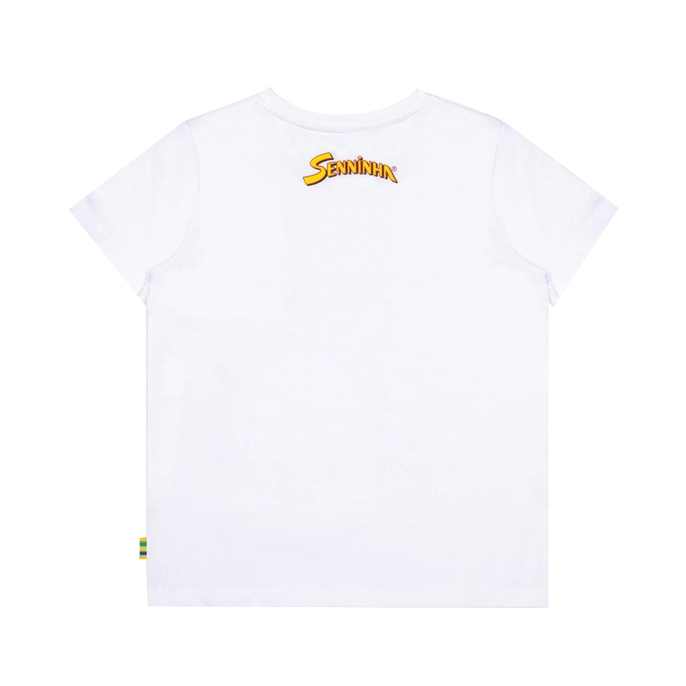 キッズ用 アイルトン セナ セニーニャ フィギュア Tシャツ ホワイト