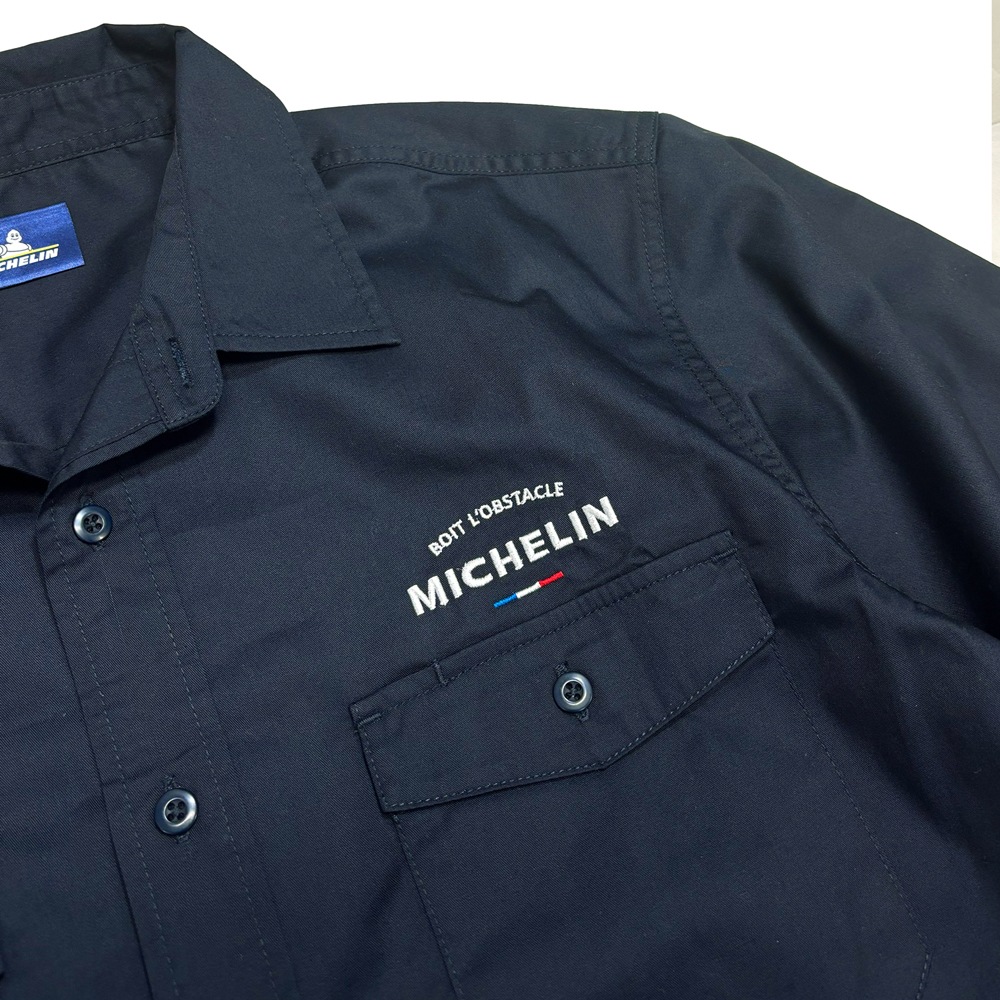 2026 ミシュラン MICHELIN ロングスリーブ ワークシャツ ネイビー