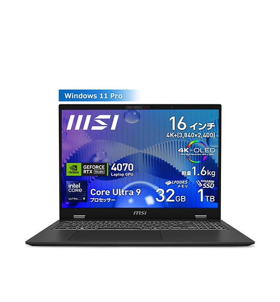 ŵդRTX 4070 ܡPrestige-16-AI-Studio-B1VGG-1903JP