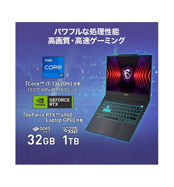 OUTLET】【RTX4060搭載・薄型軽量スケルトン】Cyborg-14-A13VF