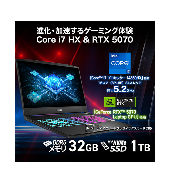 ��RTX5070��Katana-15-HX-B14WGK-1063JP