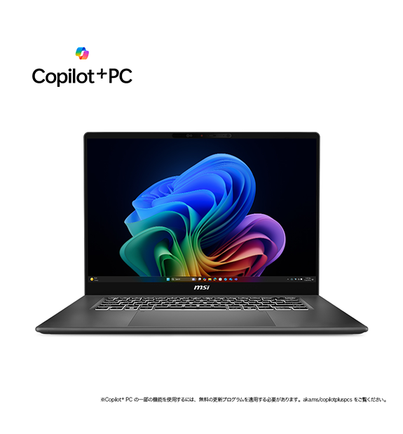 ����PRESTIGE�����ڡ����оݡ�ͽ���ʡ�Prestige-16-AI+C3MG-2609JP<br>Copilot+ PC<br>��4���ȯ��ͽ���