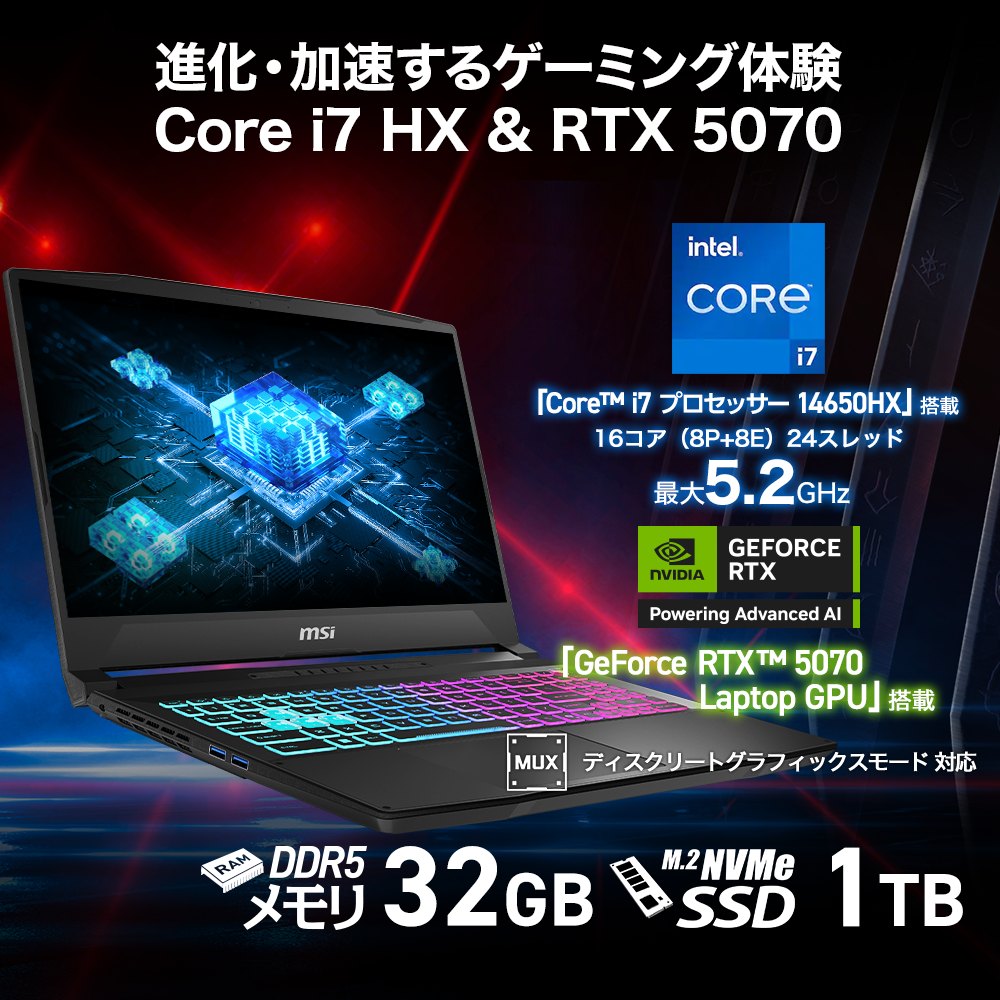 RTX5070ܡKatana-15-HX-B14WGK-1053JP