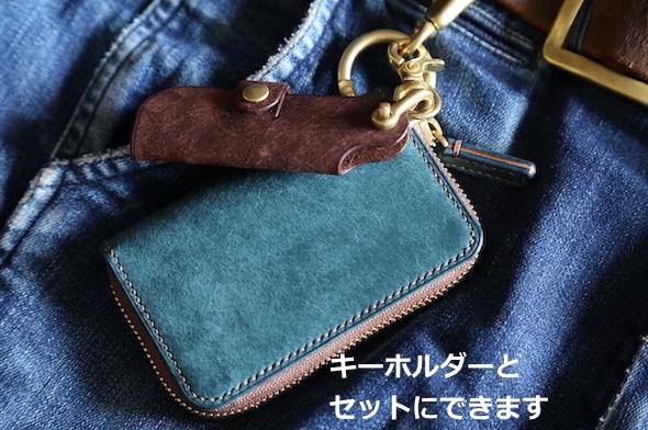 サックスブルー コンパクト財布 【受注制作】 その他ミニ財布