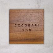 NAME PLATE / TEAK WOOD / square / 13×13cm