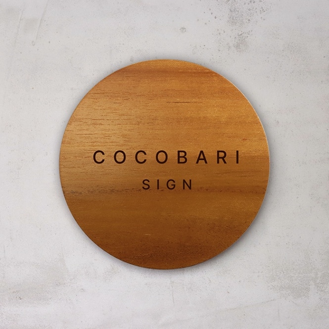 NAME PLATE / TEAK WOOD / round / Φ13cm