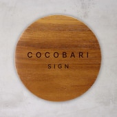 NAME PLATE / TEAK WOOD / round / Φ15cm