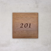 NUMBER PLATE / TEAK WOOD / square / 10×10cm