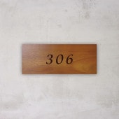 NUMBER PLATE / TEAK WOOD / rectangle / 10×25cm