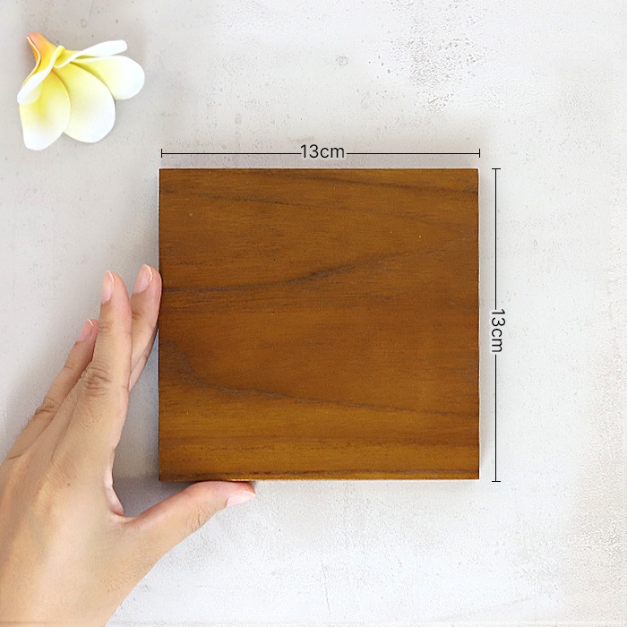 NAME PLATE / TEAK WOOD / square / 13×13cm