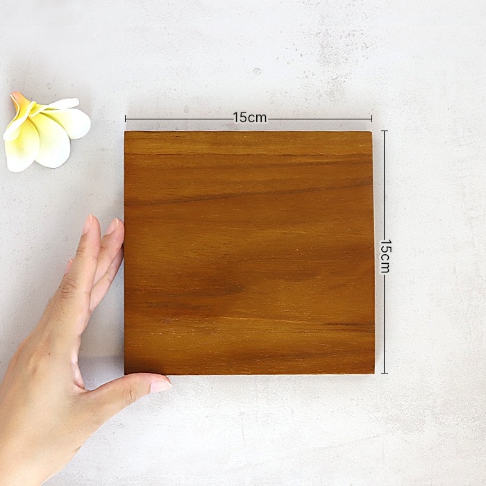 NAME PLATE / TEAK WOOD / square / 15×15cm