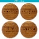 NAME PLATE / TEAK WOOD / round / Φ13cm