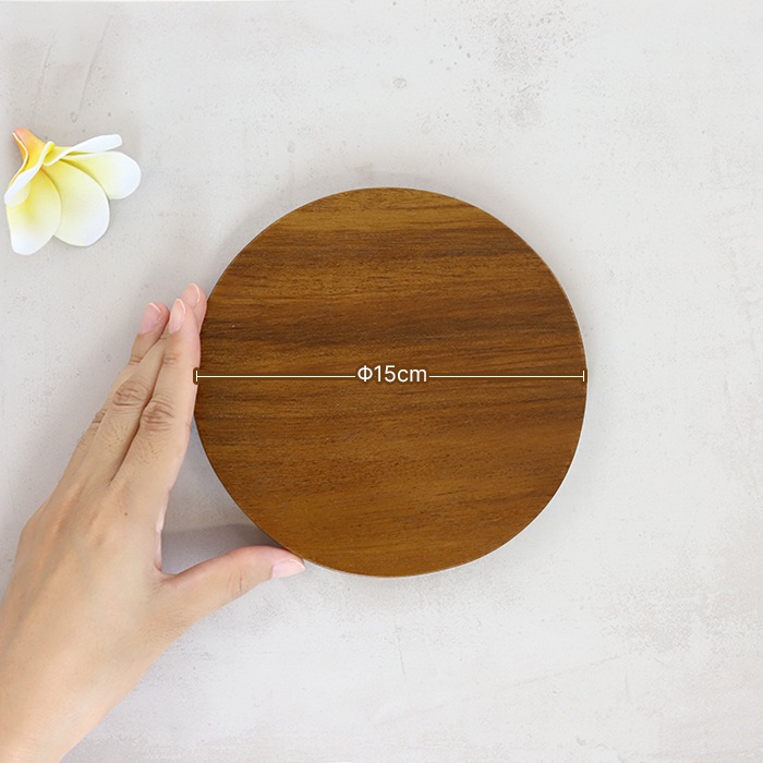 NUMBER PLATE / TEAK WOOD / round / Φ15cm