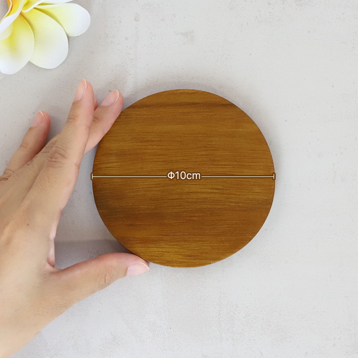 NUMBER PLATE / TEAK WOOD / round / Φ10cm