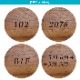 NUMBER PLATE / TEAK WOOD / round / Φ13cm