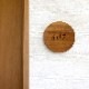 NUMBER PLATE / TEAK WOOD / round / Φ13cm