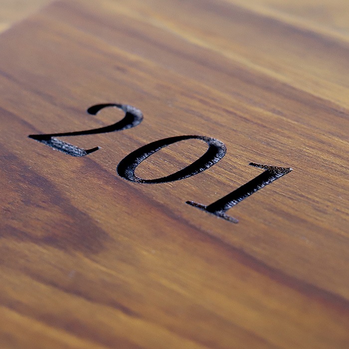 NUMBER PLATE / TEAK WOOD / rectangle / 5×18cm