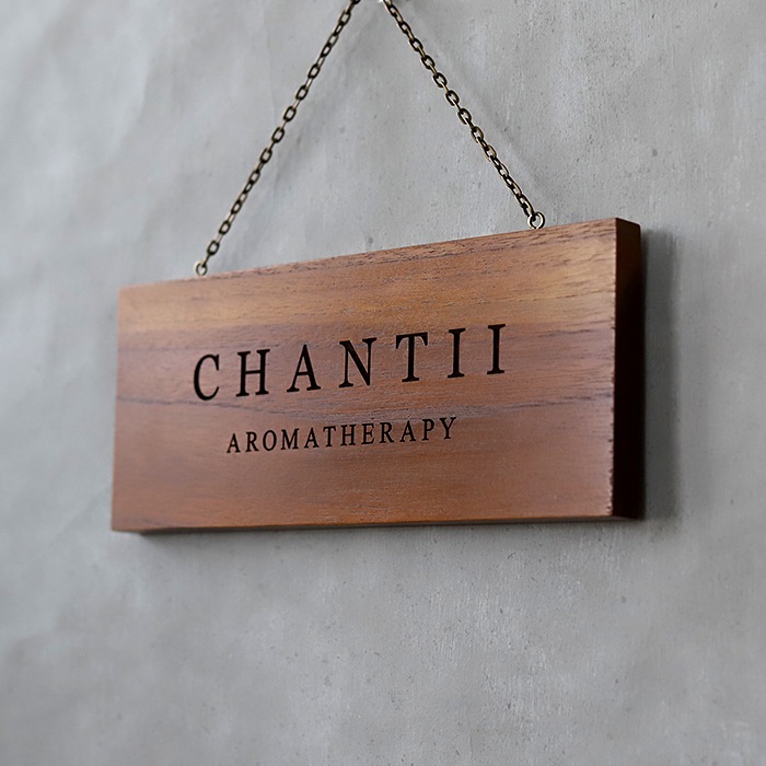 NAME PLATE / TEAK WOOD / rectangle / 10×25cm