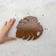 NAME PLATE / TEAK WOOD / monstera / 15×14cm