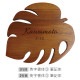 NAME PLATE / TEAK WOOD / monstera / 20×19cm