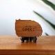 NAME PLATE / TEAK WOOD / cat / 15×11cm※今回入荷分 A面は角に丸み有