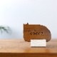 NAME PLATE / TEAK WOOD / cat / 15×11cm※今回入荷分 A面は角に丸み有