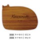 NAME PLATE / TEAK WOOD / cat / 20×15cm※今回入荷分 A面は角に丸み有