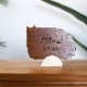 NAME PLATE / TEAK WOOD / cat / 20×15cm※今回入荷分 A面は角に丸み有