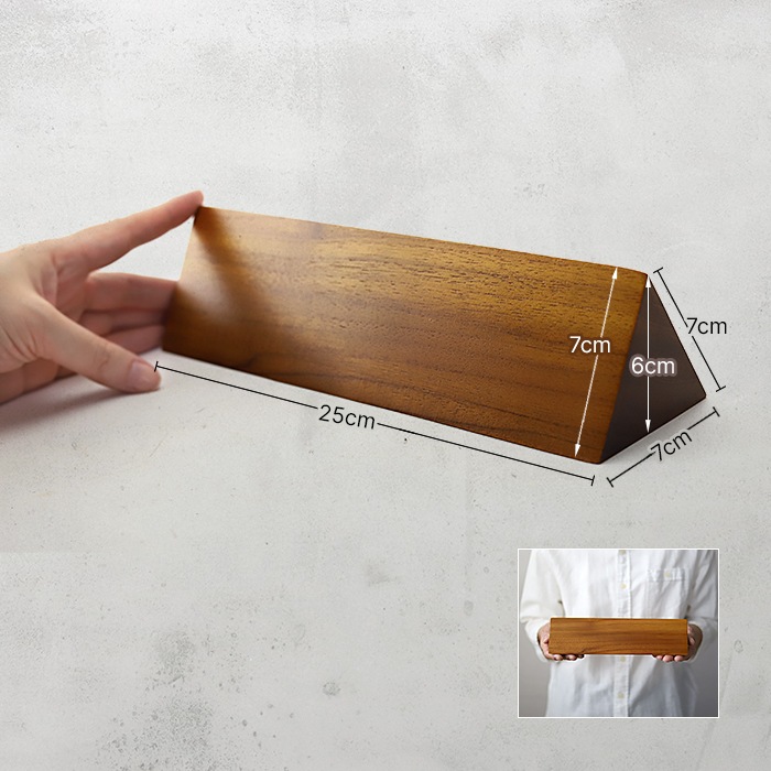 DESKTOP PLATE / TEAK WOOD / triangle / 25cm