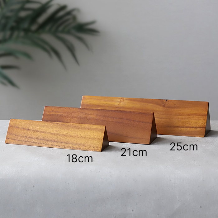 DESKTOP PLATE / TEAK WOOD / triangle / 25cm