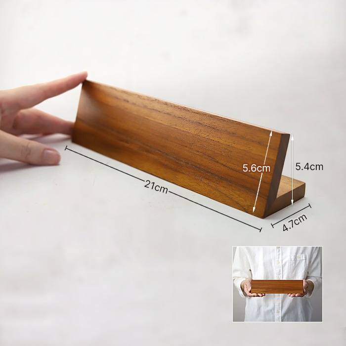 DESKTOP PLATE / TEAK WOOD / Ltype / 21cm