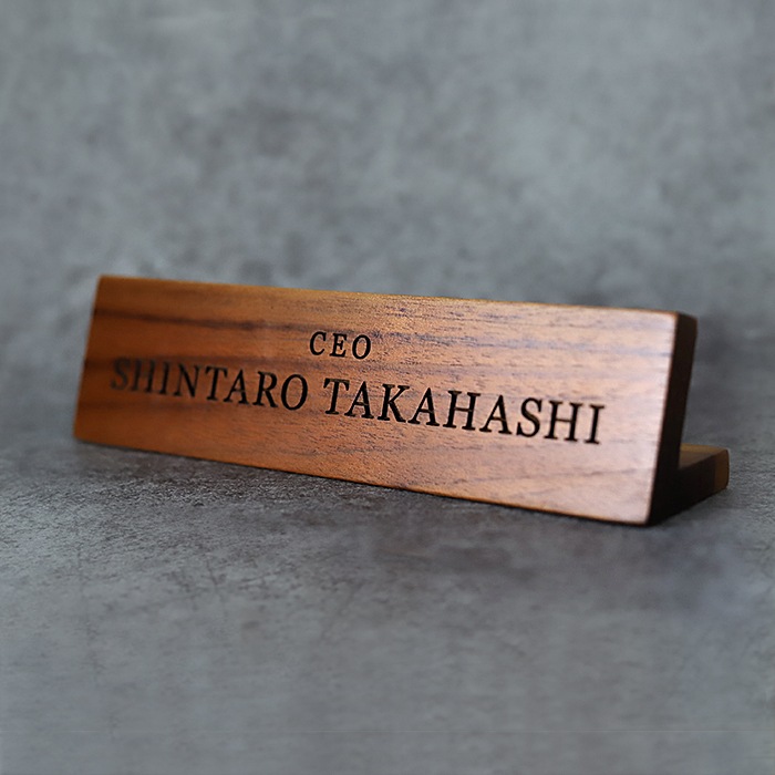 DESKTOP PLATE / TEAK WOOD / Ltype / 25cm