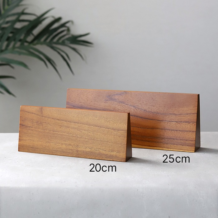 DESKTOP PLATE / TEAK WOOD / trapezoid / 25cm