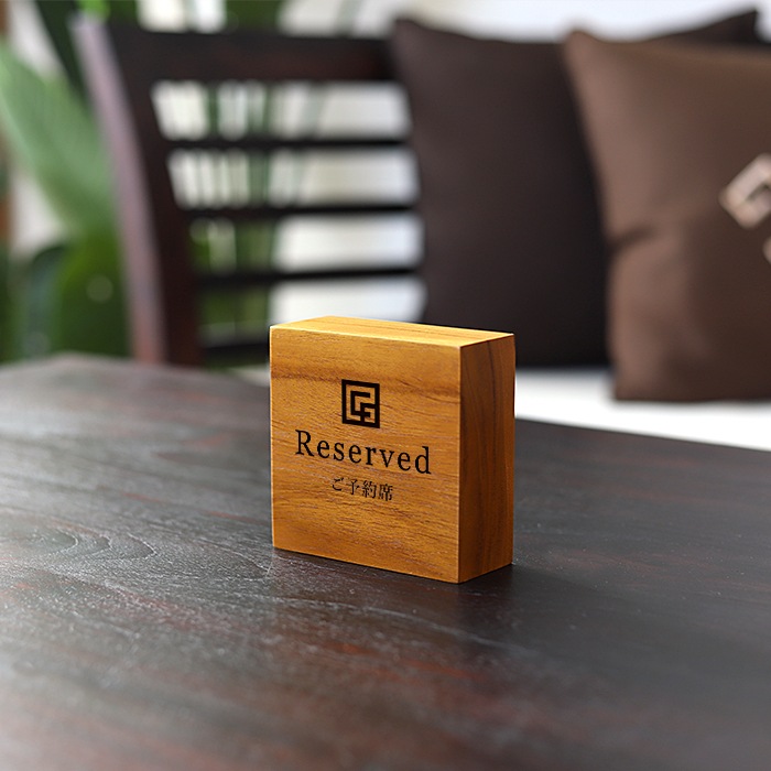 DESKTOP BLOCK / TEAK WOOD / square / 10×10×4cm 