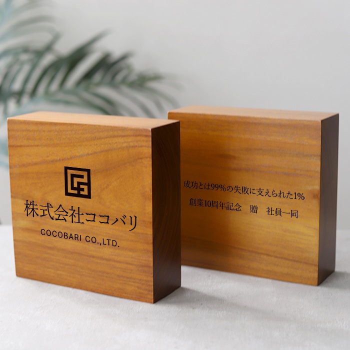 DESKTOP BLOCK / TEAK WOOD / square / 15×15×5cm