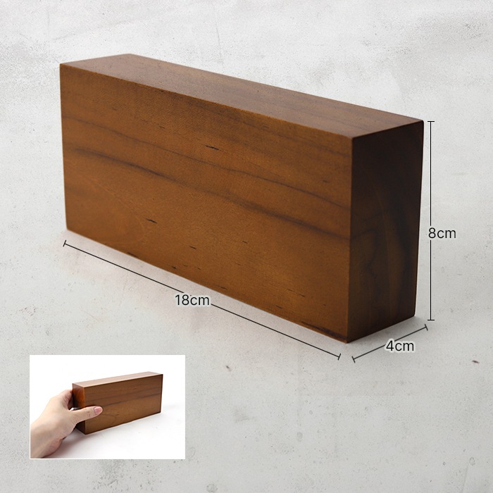 DESKTOP BLOCK / TEAK WOOD / rectangle / 8×18×4cm