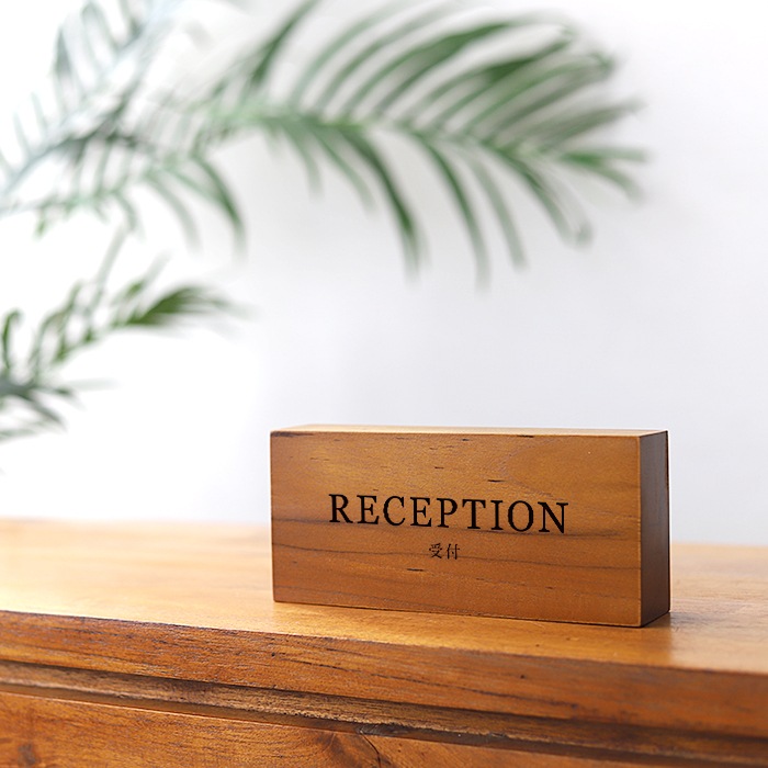 DESKTOP BLOCK / TEAK WOOD / rectangle / 8×18×4cm