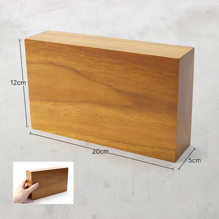 DESKTOP BLOCK / TEAK WOOD / rectangle / 12×20×5cm