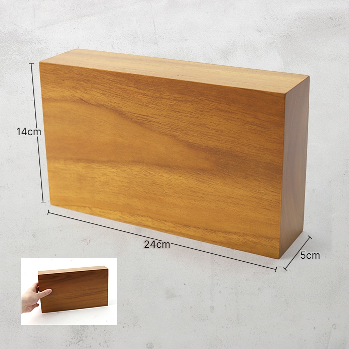 DESKTOP BLOCK / TEAK WOOD / rectangle / 14×24×5cm